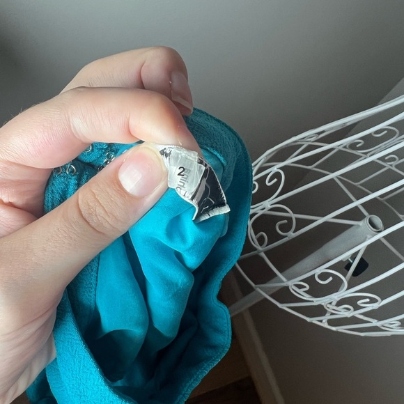 Trina Turk Womens Party Dress Size 2 Blue Amado Cold Shoulder Summer Daytime - Picture 7 of 10